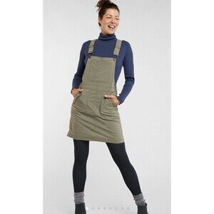 Title Nine Scout Overalls Ripstop Dress L Athletic Camping Hiking Outdoors Green